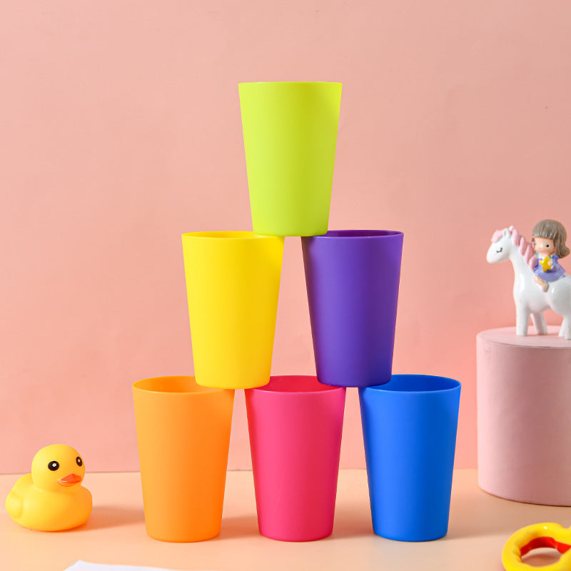 5 Pieces Solid Color Plastic Water Cups