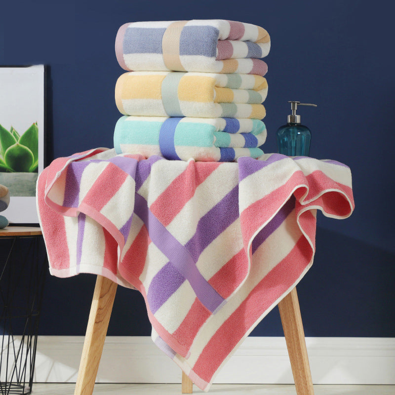 Colorful Striped Cotton Bath Towel