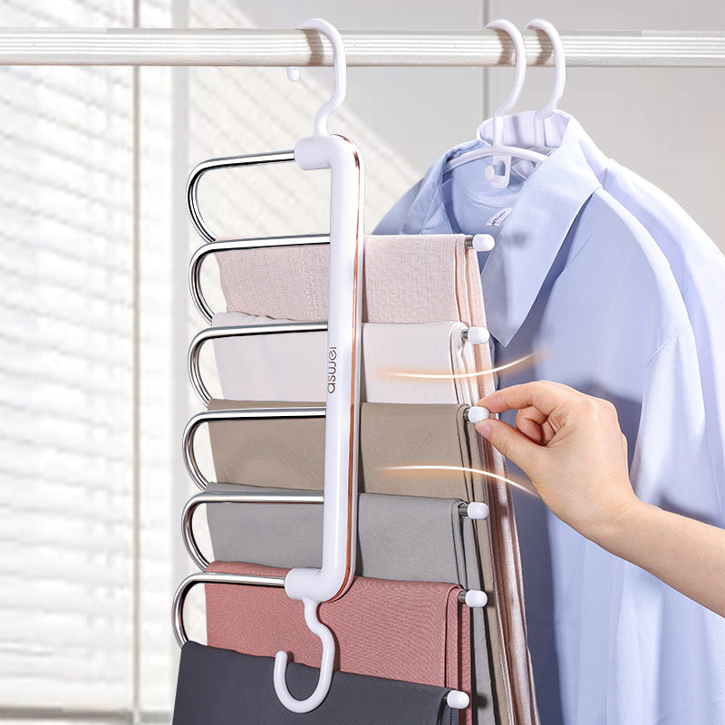 6-Layer Extendable Folding Pants Hanger