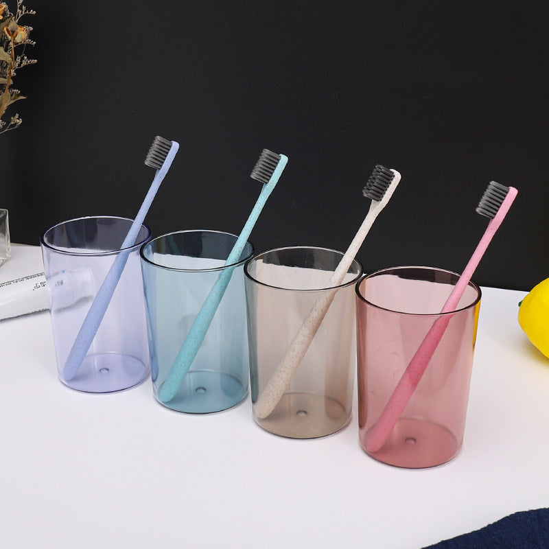 Clear Round Thickened Plastic Toothbrush Cup