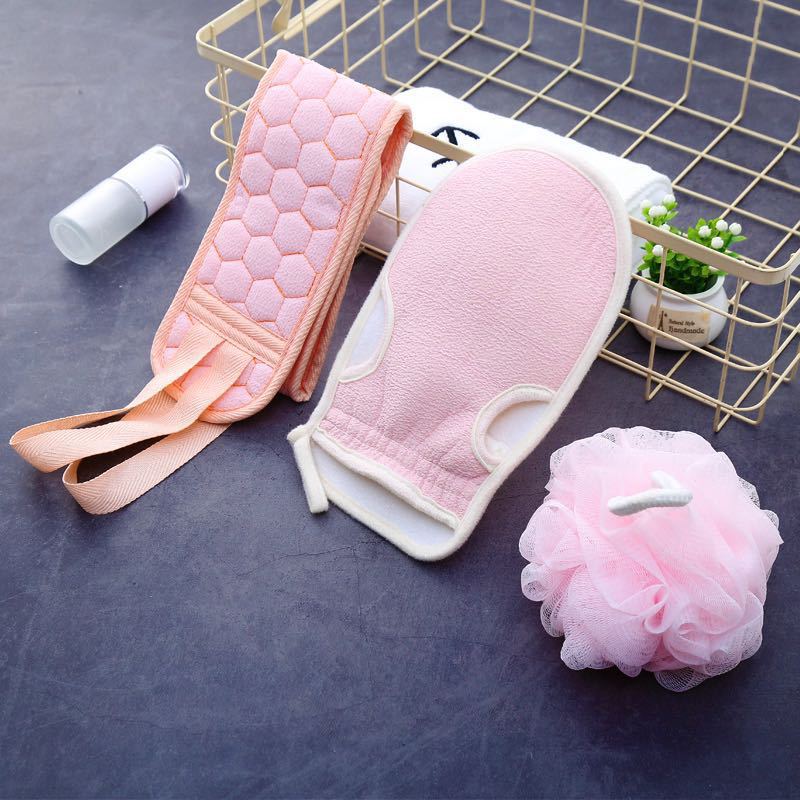 Bath Blossom Back Scrubber and Exfoliating Towel Set