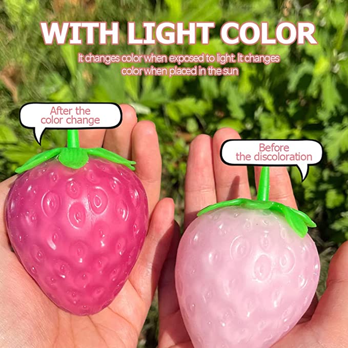 Toitopi Simulation Color Changing Strawberry Decompression Toys