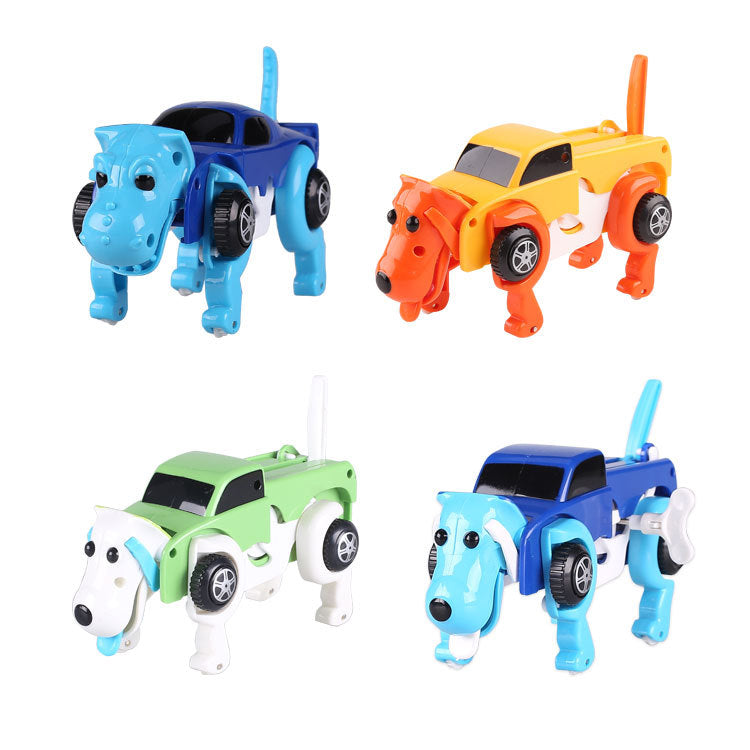 On-Chain Spring-Powered Energy Storage Deformation Dog Toy Car