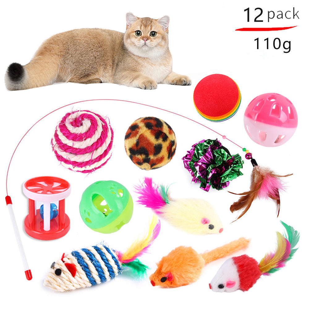 Upetmum 12 Pack Funny Cat Interactive Combination Toys