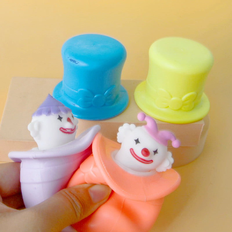 Toitopi Squeeze & Squish Novelty Clown Cup with Wacky Hat Fidget Toys