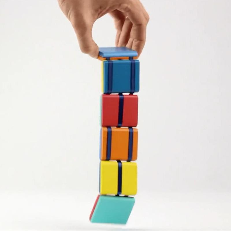 Color Flip Wooden Step Change Visual Illusion Decompression Toy